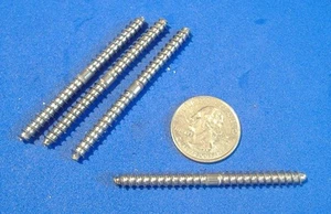 SET BESTEHEND AUS VIER 3/16 ZOLL X 2 1/2 ZOLL DÜBELSCHRAUBEN DOPPELENDE HOLZSCHRAUBE BALUSTER - Bild 1 von 1