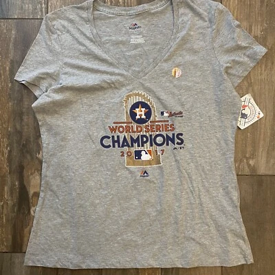 Houston Astros Mujer Majestic 2017 Serie Mundial Campeones Camiseta Cuello XXL Foto 1 de 4