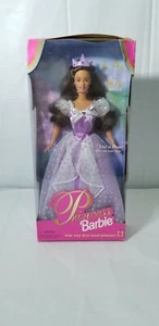 NEVER REMOVED FROM BOX 1997 BRUNETTE PRINCESS BARBIE DOLL DEMAGE BOX - Picture 1 of 7