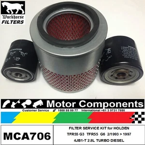 FILTER SERVICE KIT Air Fuel Oil for HOLDEN RODEO TFR55 4JB1-T 2.8L TURBO DIESEL - Picture 1 of 4