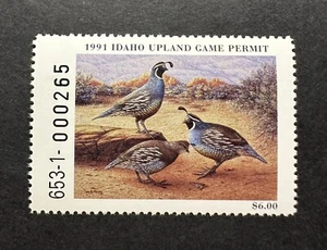 WTDstamps - 1991 IDAHO - Lot4 - State Upland Game Bird Stamp - Mint OG NH - Picture 1 of 2