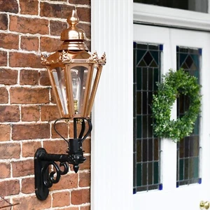 USED Ex-Display 88cm Deluxe Copper Hexagonal Garden Wall Light Set With Bracket - Picture 1 of 5