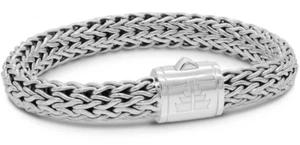 DEVATA Bali Sterling Silver Dragon Bone 10mm Chain Bracelet DBK5261 M/7.5" - Picture 1 of 12