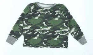 Primark Girls Green Camouflage Cotton blend T-Shirt Size 4-5 Years - Picture 1 of 12