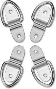 STEEL HAWK Stainless D Ring Tie Downs Cargo Trailer Anchors Points 4 / Pack - Foto 1 di 4