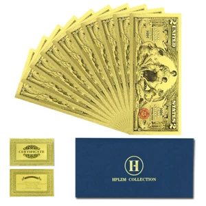 1896 Years American Two Dollars Gold Foil Plastic Banknotes 10pcs in Envelope - Picture 1 of 5