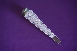 Vintage Crystal glass teardrop perfume vial w/sterling silver lid cap - Picture 1 of 16