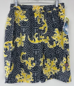 RARE Y2K Lightning Bolt Loud Grey Board Shorts Mens Size XL Vintage Surfwear NWT - Picture 1 of 9