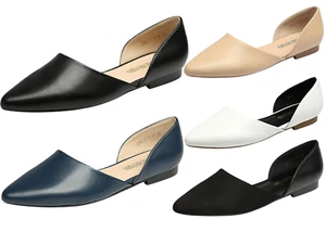 Womens Ballerina Ballet Flat Shoes Pointed Toe Slip On Walking Dress Shoes - Picture 1 of 27