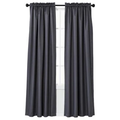 Braxton Thermaback Light Blocking Curtain Panel Eclipse Gray 42" x 63" - Image 1 of 2