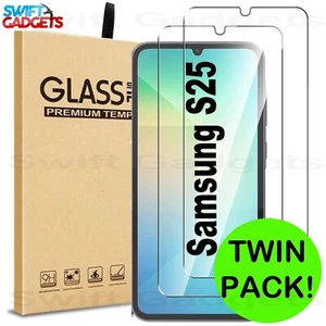For Samsung Galaxy S25 Tempered Glass Screen Protector Cover Guard Twin Pack - Picture 1 of 22