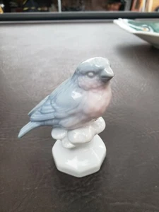 Vintage Gerold Porcelain Bavaria West Germany bird figurine blue and white - Picture 1 of 4