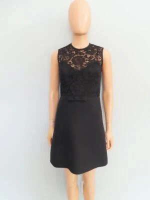 NWT Valentino Black Lace & Crepe with Bow Detail Mini Dress 38/US 2 - Image 1 of 4