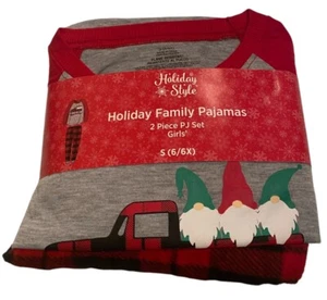 Boys Christmas Pajamas Size 6/6X Gnome Plaid 2-Piece Set NWT Holiday Winter - Picture 1 of 8