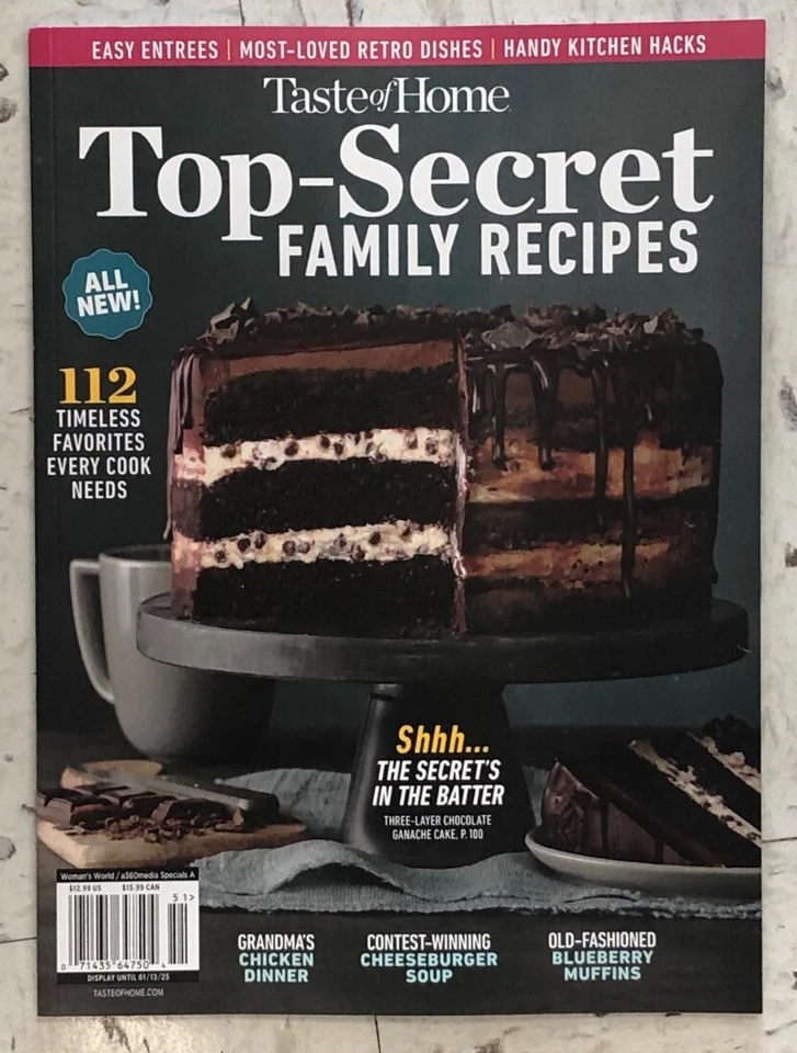 TASTE OF HOME TOP SECRET FAMILY RECIPES 2024 americas test kitchen  - Image 1 of 1