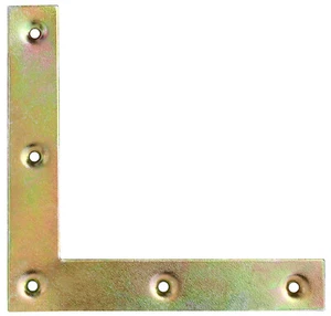 10 Flachwinkel 98x98x16 Winkel Eckwinkel Bauwinkel scharf winklig Gelb Verzinkt - Bild 1 von 2