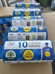 40X Extra Thick 32 Litre Rubble Sacks 100% Recyclable - Picture 1 of 2