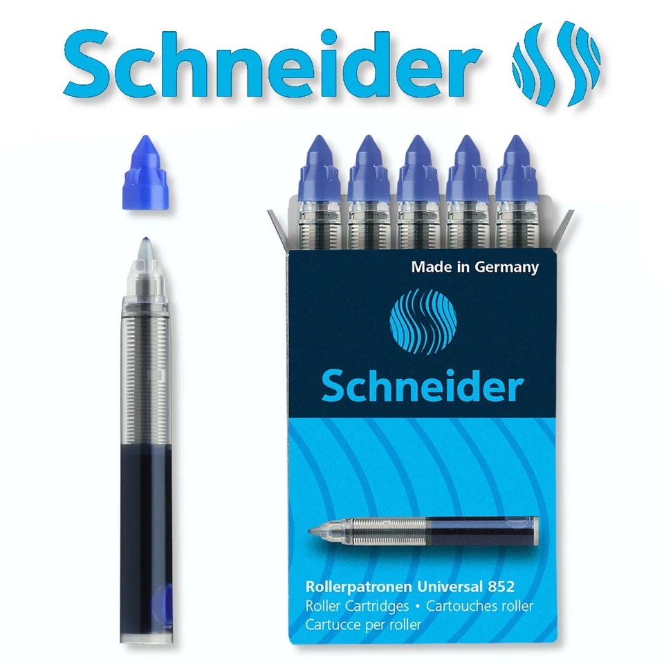 Schneider Tintenroller Patronen Rollerpatronen 852 löschbar Blau Universal - Bild 1 von 1