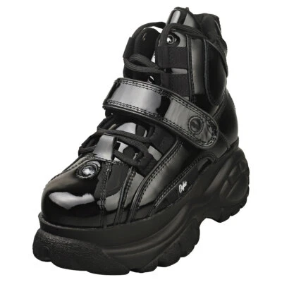 Buffalo Calf Leather Patent Donna Black Stivali Platform - 37 EU - Imagen 1 de 4