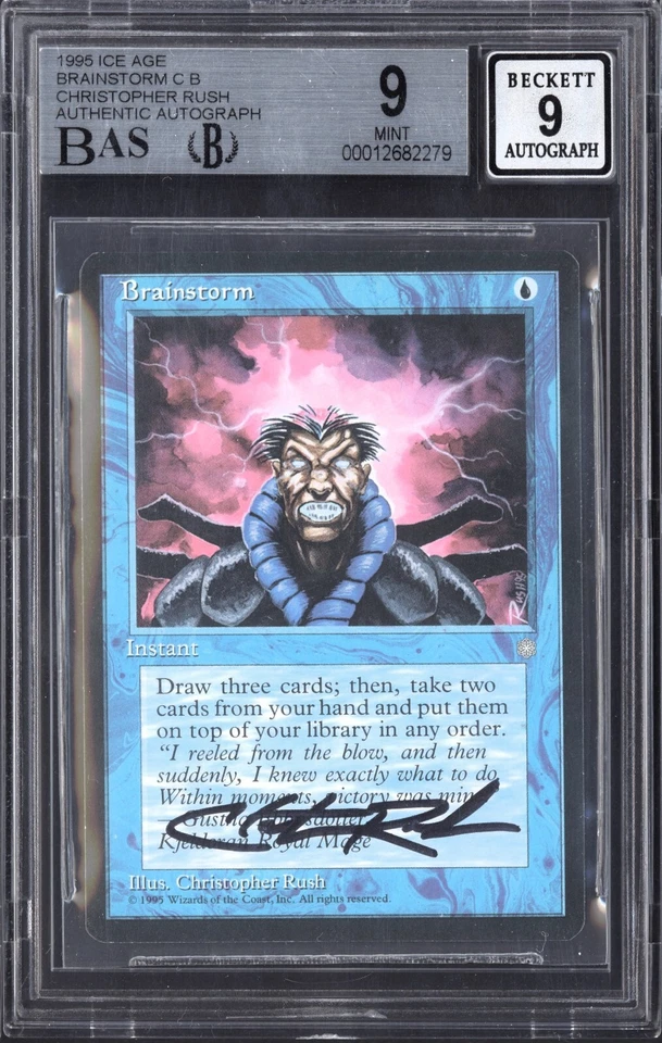 MTG Magic the Gathering Ice Age Brainstorm Signed Christopher Rush BGS 9 - Image 1 of 1