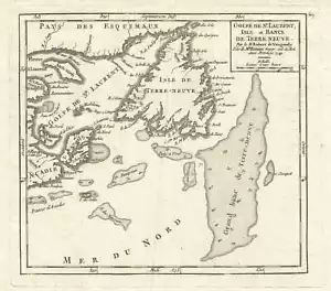 1749 Vaugondy Mappa del Golfo di San Lorenzo e Terranova - Foto 1 di 1