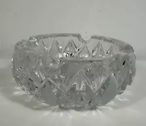 "Cenicero profundo vintage de cristal de plomo corte pesado 6x2,5"" Tobacciara MCM" - Imagen 1 de 11
