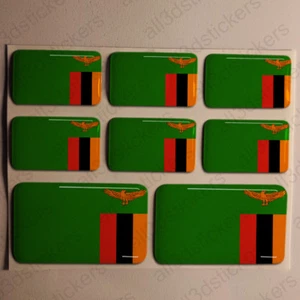 Sticker Zambia Resin Domed Stickers Zambia Flag 3D Vinyl Adhesive Decal Car - Picture 1 of 1