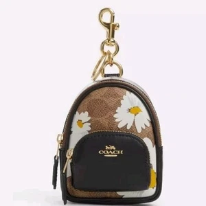 Coach Mini Court Backpack Bag Charm In Signature Canvas Floral Print cz602 Cz206 - Picture 1 of 1