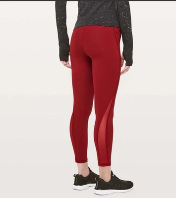 Pantalón Lululemon Mujer Train Times 7/8 25" Rojo Oscuro Deportivo Talla 4 Leggings Yoga Foto 1 de 4