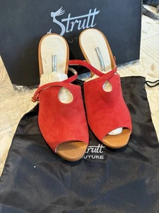 Strutt Couture Red Suede Shoes Size 5 - Picture 1 of 5