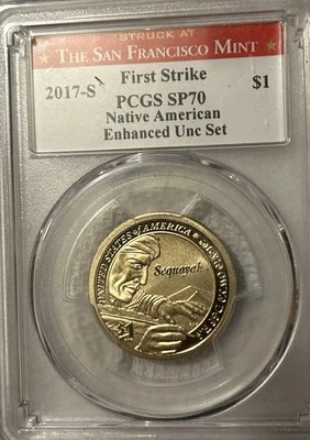 2017 S $1 SACAGAWEA DOLLAR PCGS SP70 ENHANCED FINISH First Strike. - Image 1 of 2