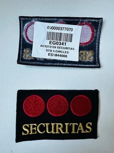 Parche bordado con adhesivo de hierro - 3 puntos rojos y letras doradas nuevo con etiquetas - Imagen 1 de 3