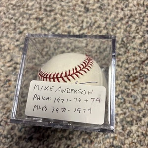 Baseball autografato Mike Anderson con custodia, Phillies, Orioles - Foto 1 di 6