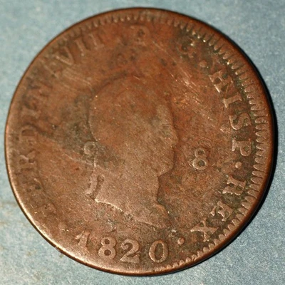 Spain 8 Maravedis 1820  Ferdinand VII KM# 491 - 18405 - Image 1 of 2