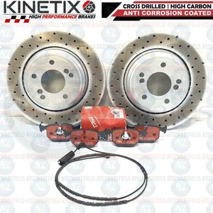 PER BMW E46 M3 CSL DISCHI FRENO PRESTAZIONI PERFORATI POSTERIORI TRW PASTIGLIE DTEC FILO 328mm - Foto 1 di 7