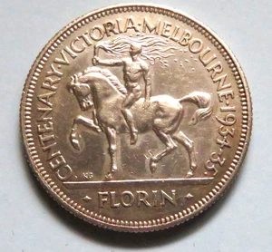 Australia. 1934/35 - Melbourne Centenary Florin.. gVF - Picture 1 of 2