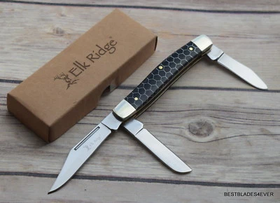CUCHILLO PLEGABLE ELK RIDGE TRES HOJAS NEGRO MANGO C-TEK ¡¡NUEVO!!! Foto 1 de 4