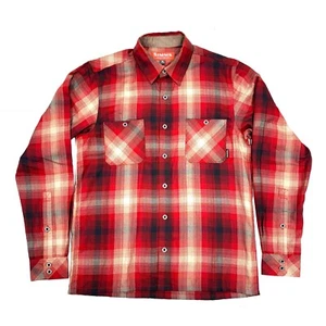 SIMMS Fishing Outdoors Shirt Black's Ford Flannel Long Sleeve Shirt M Garnet - Picture 1 of 9