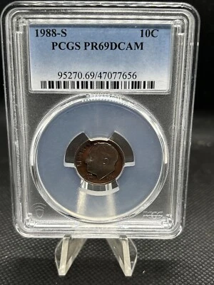 1988 S 10C Roosevelt Dime Proof PCGS PR69DCAM - Image 1 of 4