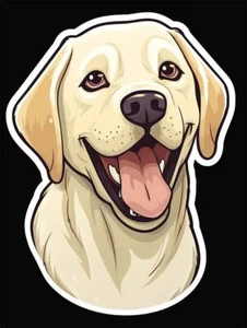 LABRADOR DOG PUPPY DECAL STICKER DESIGN LAMINATED +6Y + US + VINYL AI - Picture 1 of 1