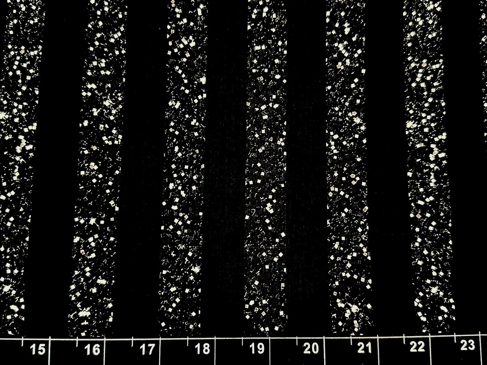 Tina SCRAP 9"x21" Lines Halloween Stripe Black Gray Bars Jail Cotton Fabric - Image 1 of 1