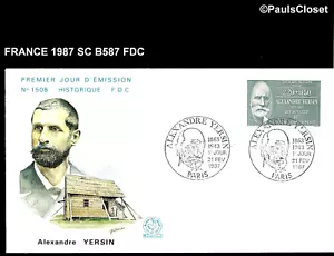 FRANCE 1987 SC B587 ALEXANDRE YERSIN 2,20+0,50 FDC 21 FEB 1987 - Picture 1 of 1