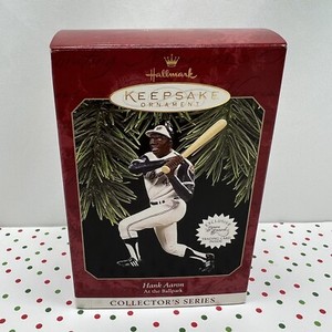 Hank Aaron 1997 Hallmark Keepsake Christmas Ornament At The Ballpark With Card