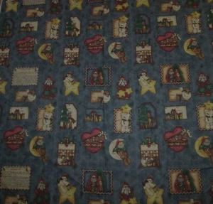 BTY Checkered Past GOOD TIDINGS GIFT TAGS Fabric Kathi Walters MM 1997 - Picture 1 of 2