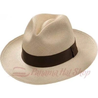 AUTHENTIC PANAMA HAT: TANNED FEDORA STRAW HAT - Image 1 of 4