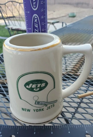 New York Jets Beer Mug Stein Ceramic Vintage Made In USA NFL Cover