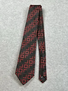 Wei Shang New Classic Checks Black Red Jacquard Silk Men's Tie Necktie - Picture 1 of 8