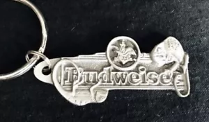 Pewter BUDWEISER Anheuser-Busch Logo King Of Beers Lizard Metal Keychain S - Picture 1 of 2