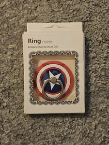 Captain America Bague Téléphone Béquille Support Téléphone Portable Doigt Support Haute Qualité - Photo 1 sur 1