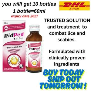 10 botellas x 60 ml Original RidPed Loción Benzoato Bencílico 25% NUEVO (Exp 03/2027) - Imagen 1 de 7
